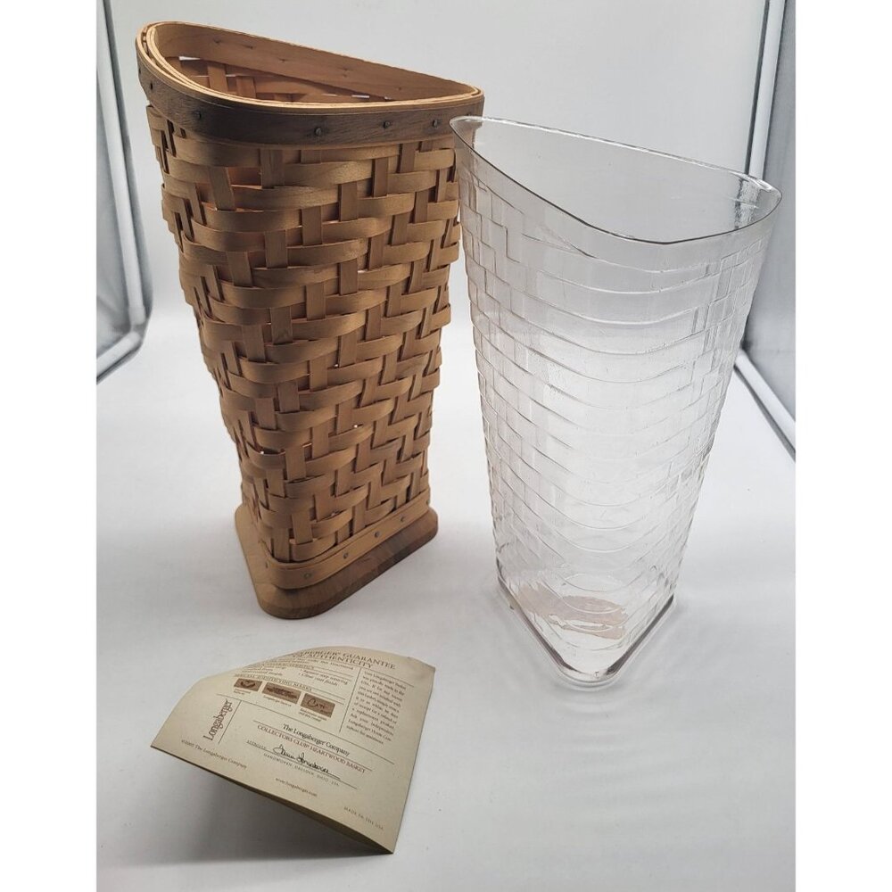 Longaberger 2005 Collectors Club Heartwood Vase Basket and Protector - Picture 8 of 11